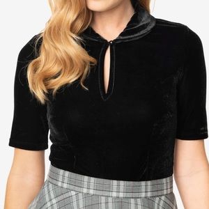 NWT Unique Vintage Retro Velvet Keynote Top